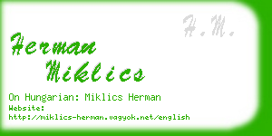 herman miklics business card